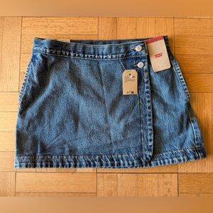 Levi's Blue Denim Wrap Mini Skirt NWT
